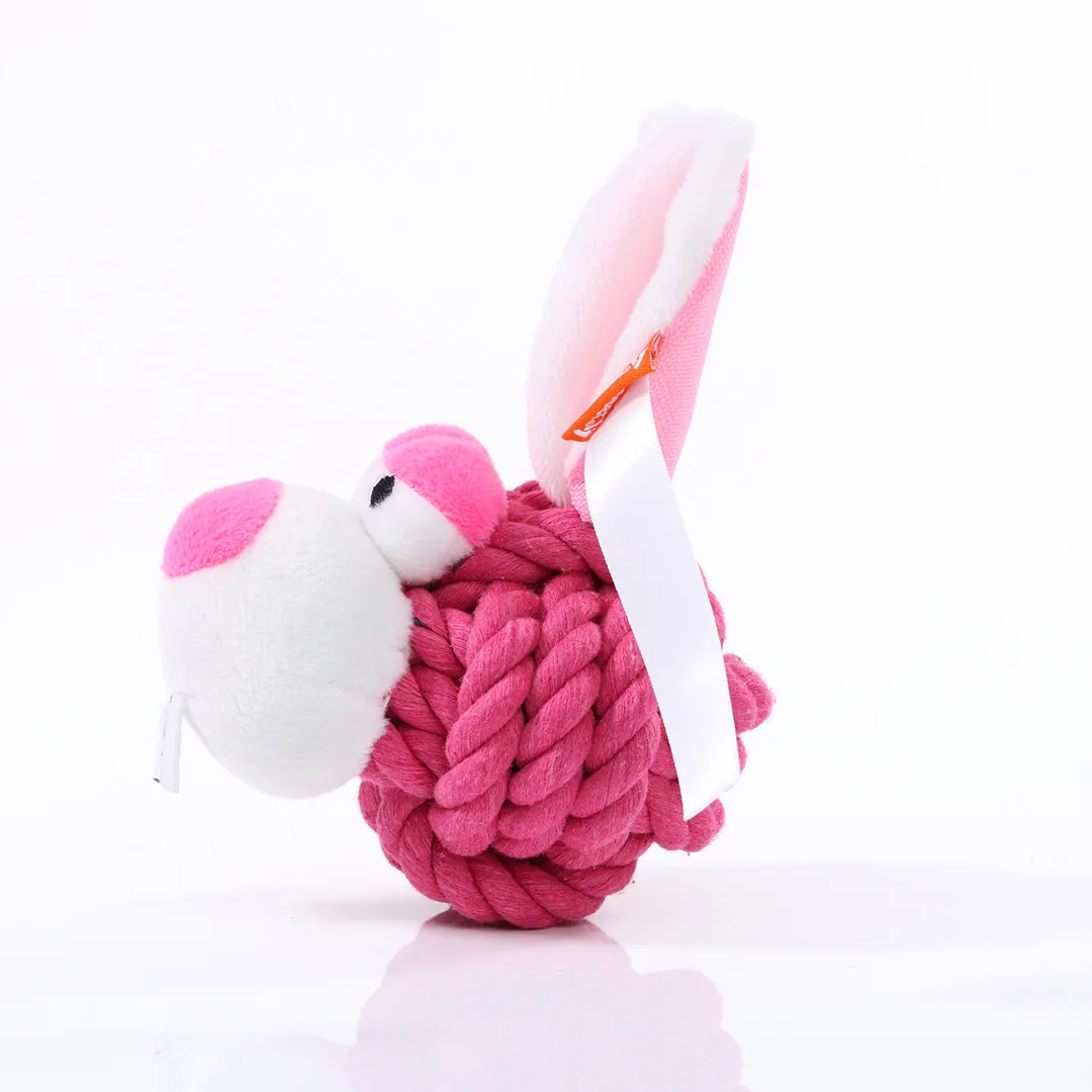 Hundespielzeug Knotentier Hase, pink – Bild 2
