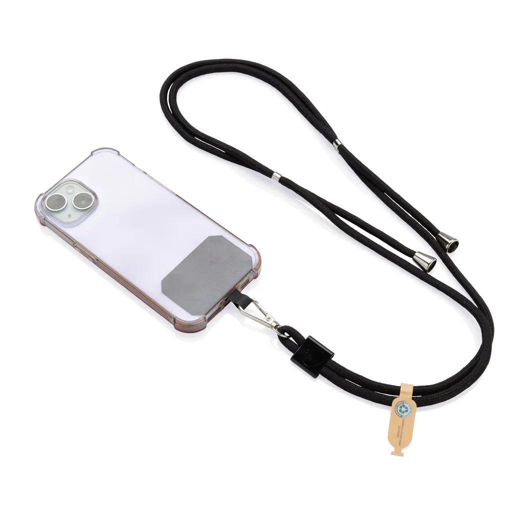 CarryLoop verstellbares Handyband aus RCS rec. PET, schwarz – Bild 3