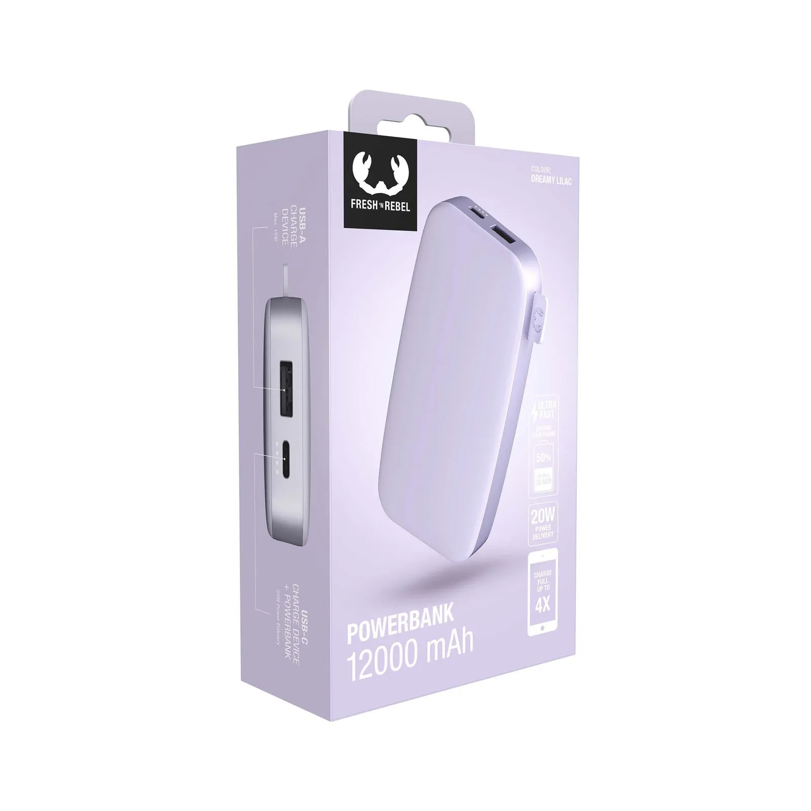 Fresh 'n Rebel Powerbank 12000 mAh USB-C, Verträumtes Flieder – Bild 6