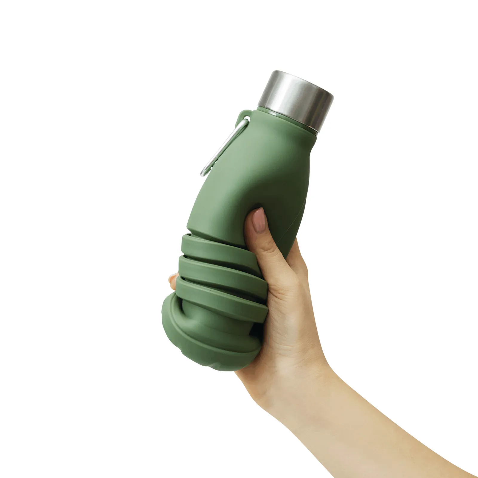 BIG GETS SMALL - Faltbare Trinkflasche, olivgrün – Bild 9