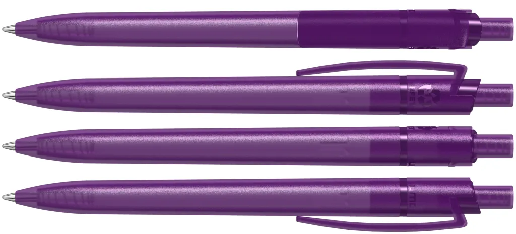 RECYCLED PET PEN STEP frozen Druckkugelschreiber violett, violett – Bild 2