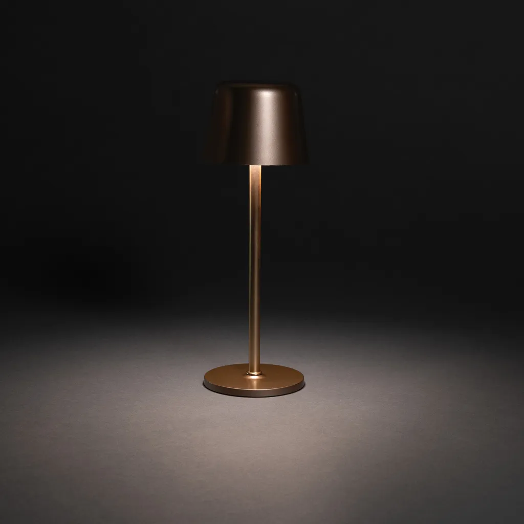 Zenic USB Tischleuchte aus RCS recyceltem Kunststoff, Bronze – Bild 4
