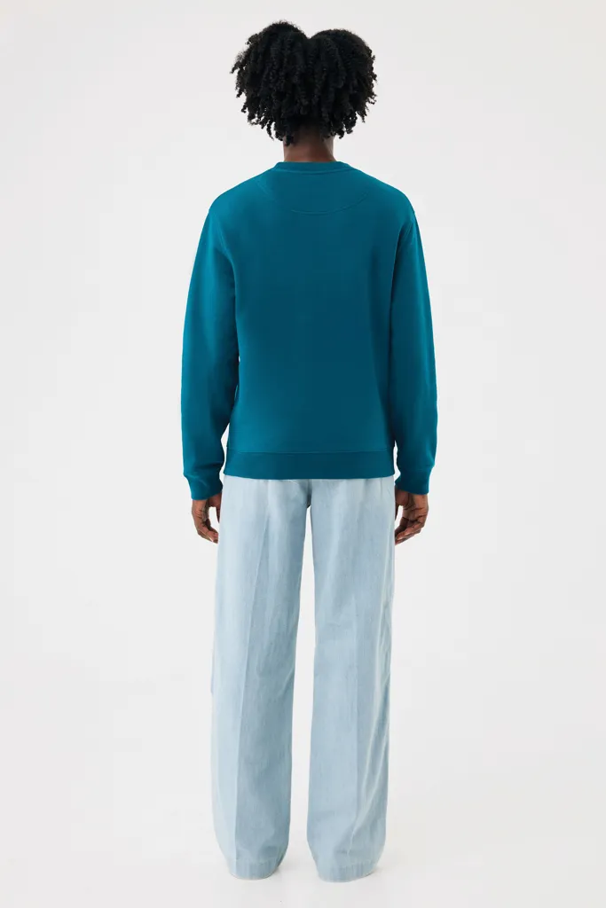 IQONIQ Torla Rundhals-Pullover aus recycelter Baumwolle, dark teal – Bild 7