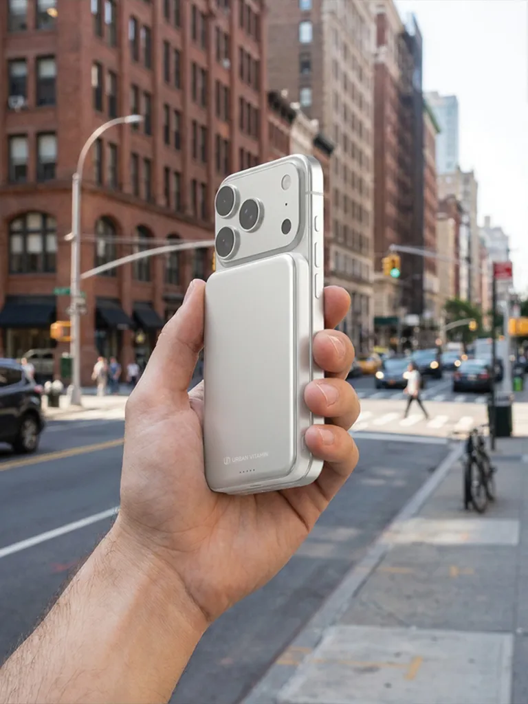 Urban Vitamin Pomona 5000mAh Qi2.2 25W magnetische Powerbank, silber – Bild 14