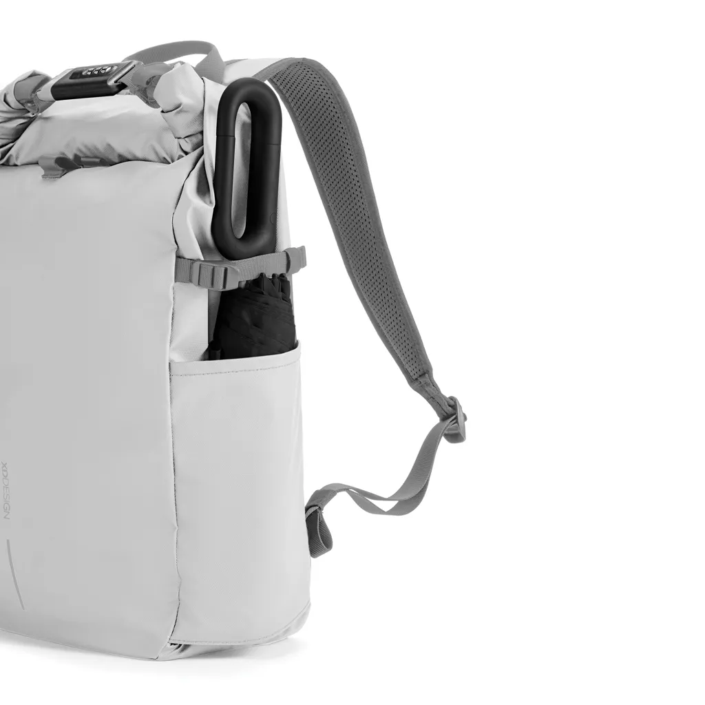 Urban wasserabweisender Anti-Diebstahl Rucksack, off white – Bild 15