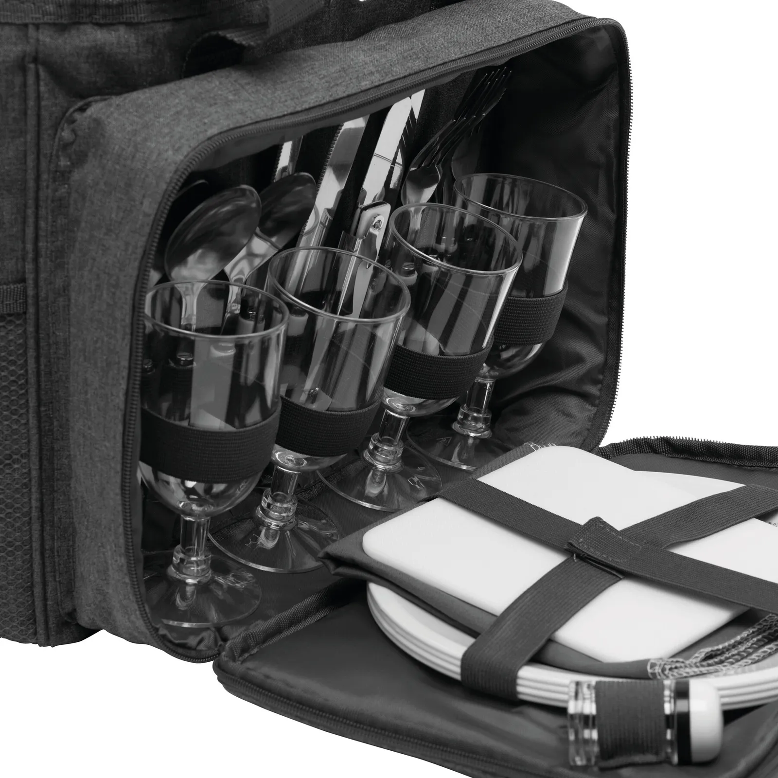 SIDE TRIP - Picknick-Tasche grau, schwarz, grau, schwarz – Bild 9