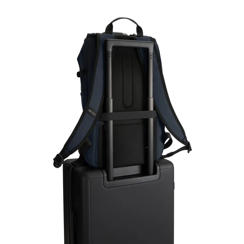 Urban wasserabweisender Anti-Diebstahl Rucksack, navy blau – Bild 12