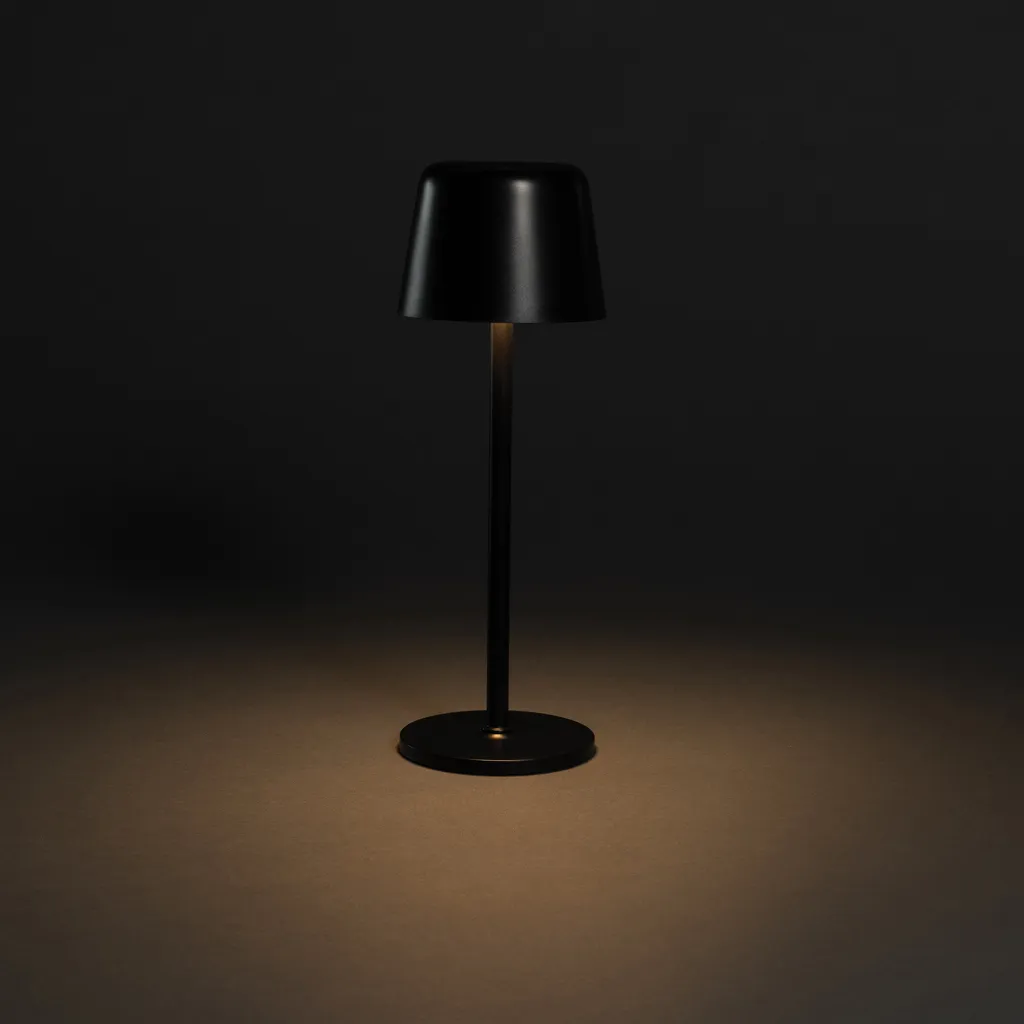 Zenic USB Tischleuchte aus RCS recyceltem Kunststoff, schwarz – Bild 6