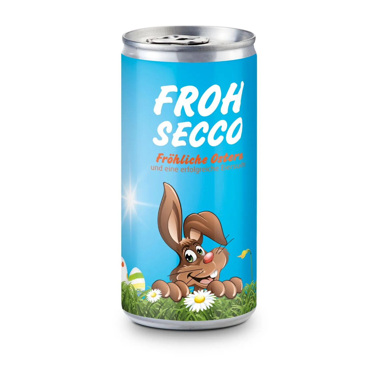 Geschenkartikel / Präsentartikel: Frohsecco Ostern - 24 x Promo Secco 0,2 l, Slimlinedose, blau – Bild 2