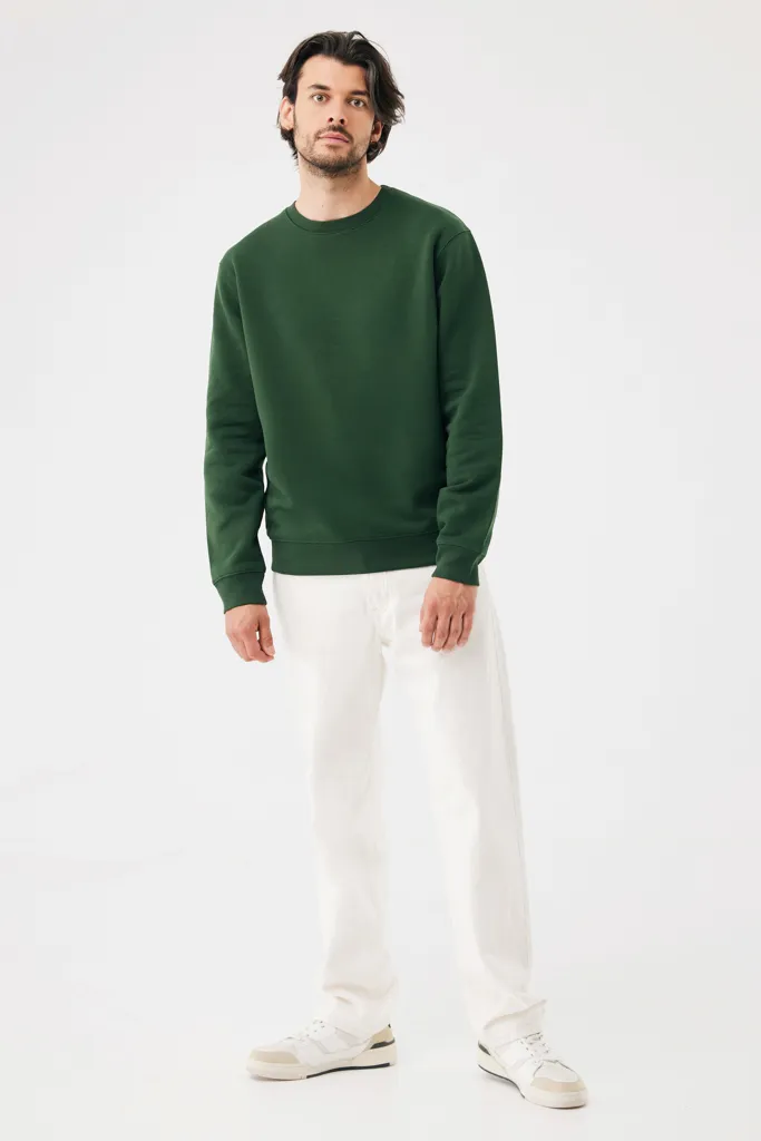 IQONIQ Torla Rundhals-Pullover aus recycelter Baumwolle, forest green – Bild 5