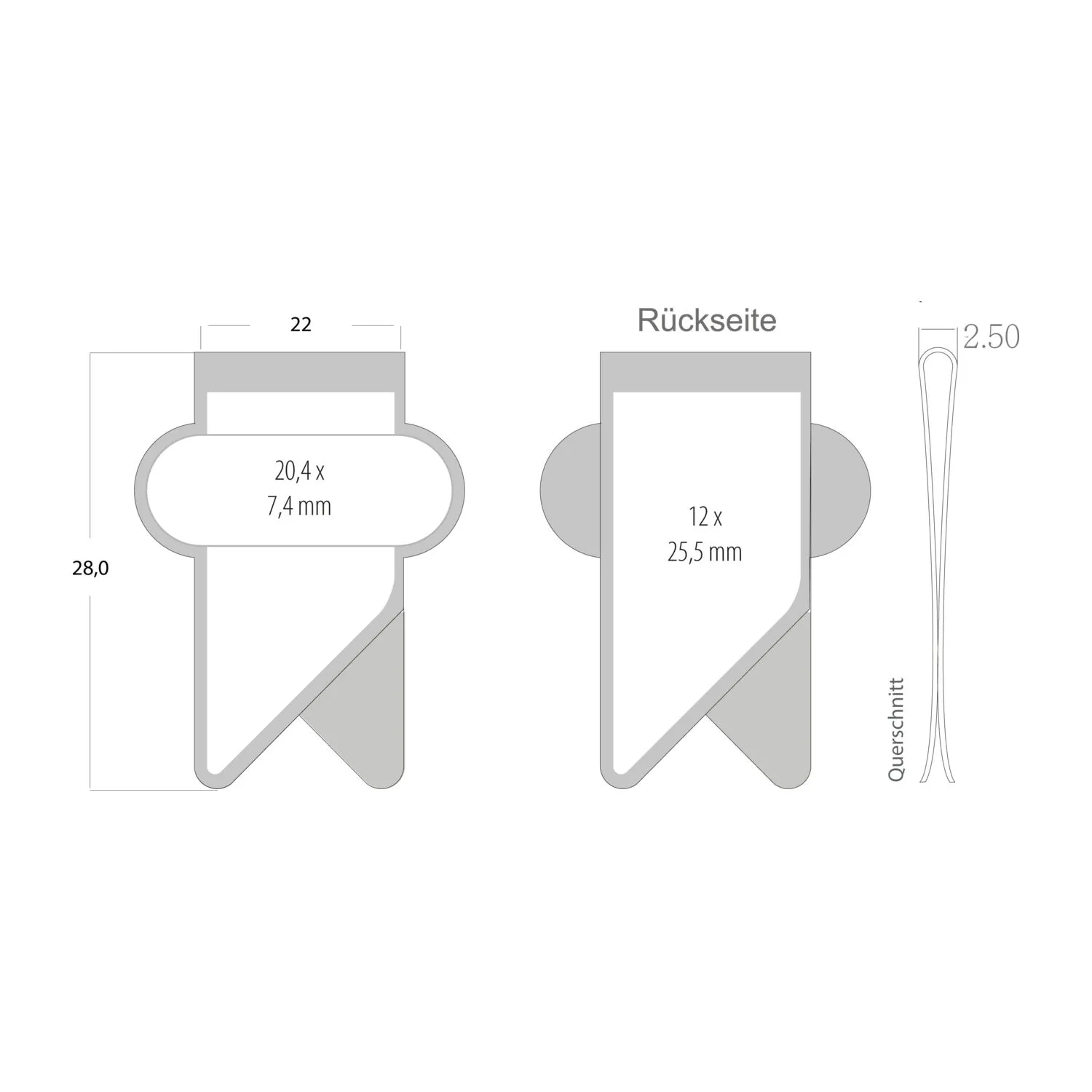 ROMINOX® Mehrweg-Büroklammer X Clip, 5 Varianten, idealer Mailingartikel für Dokumente, bis zu 12 Seiten Klemmkraft, silber – Bild 5