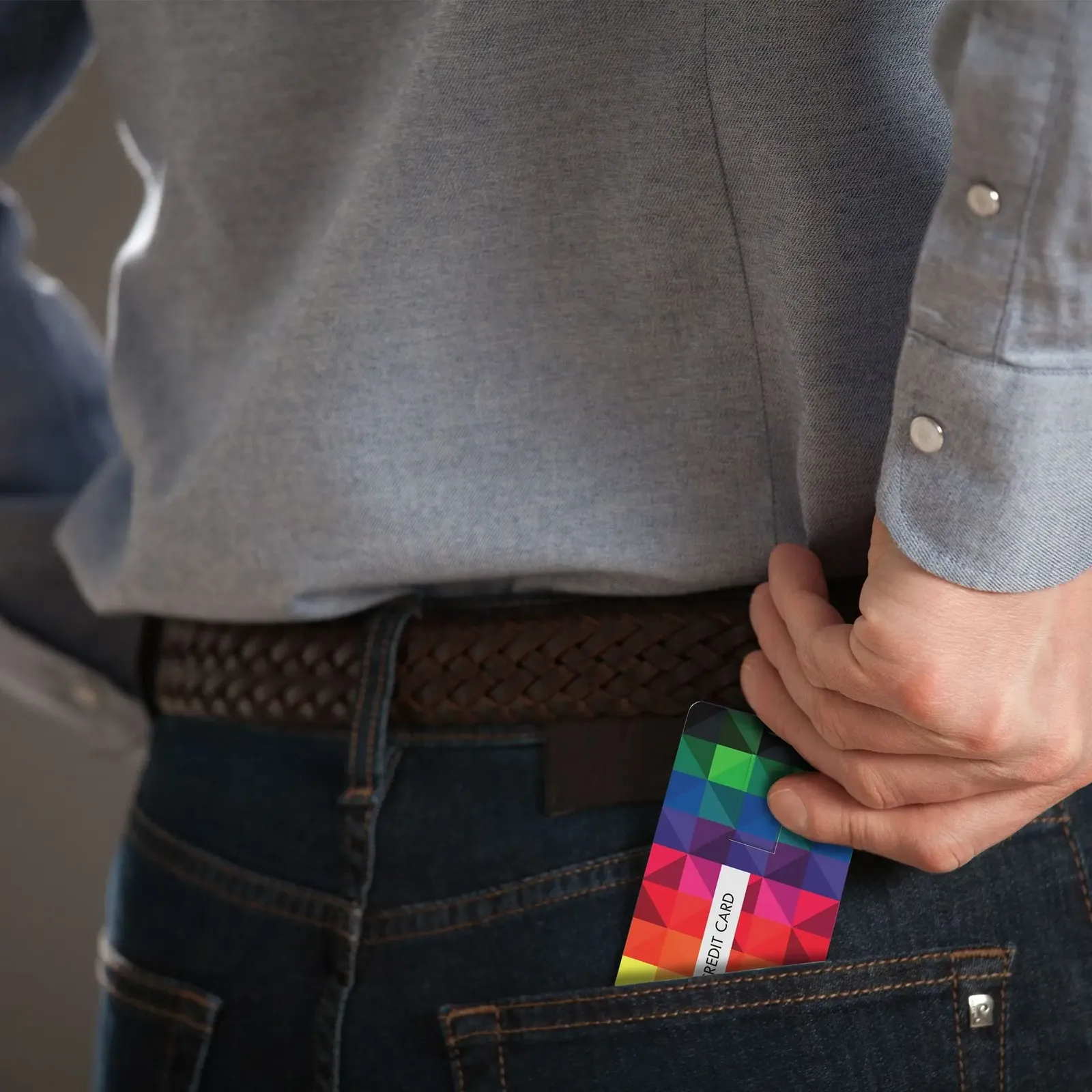 USB-Stick im Kreditkartenformat, Weiß – Bild 2