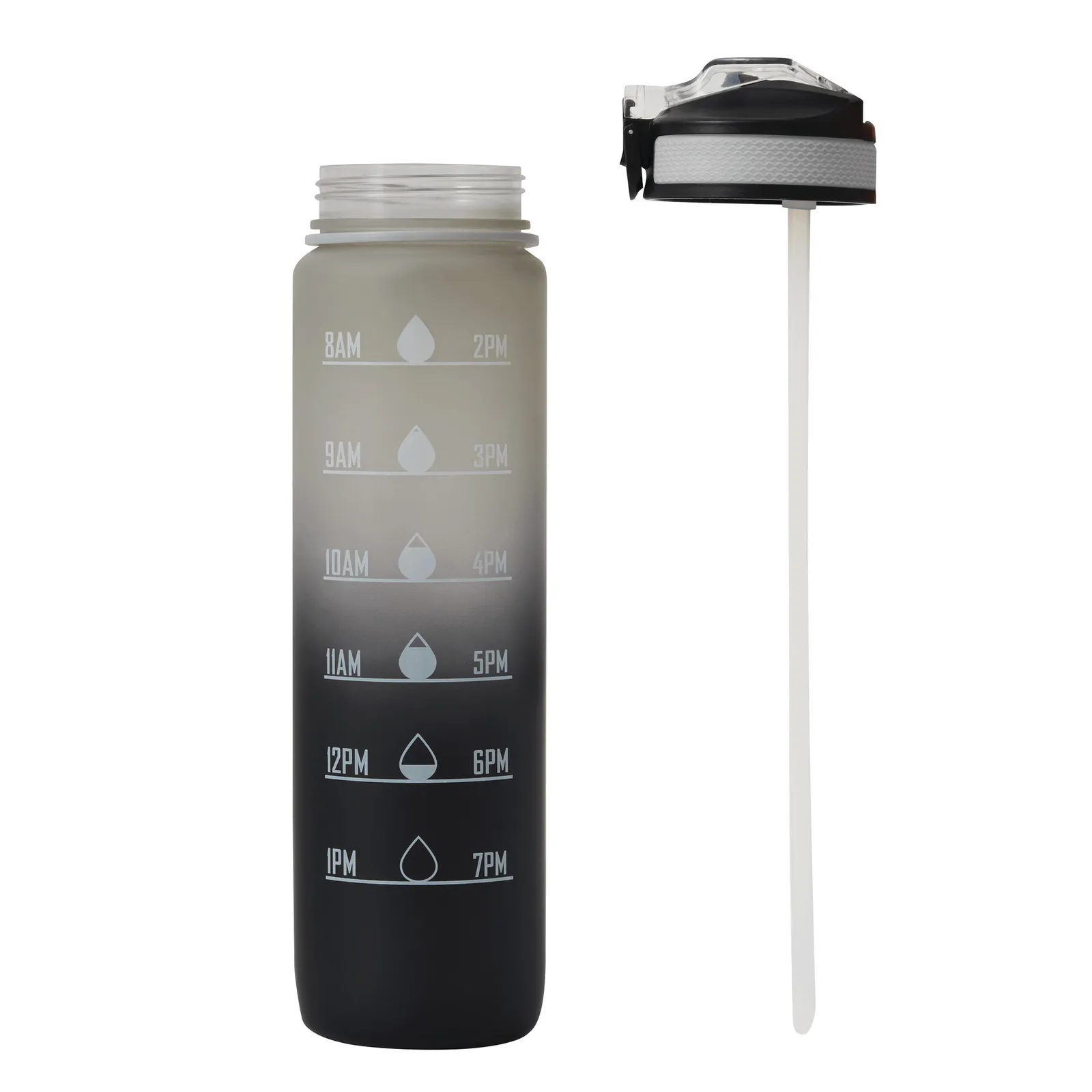 HYDRO LEVEL - Sport-Trinkflasche, grau, schwarz – Bild 5