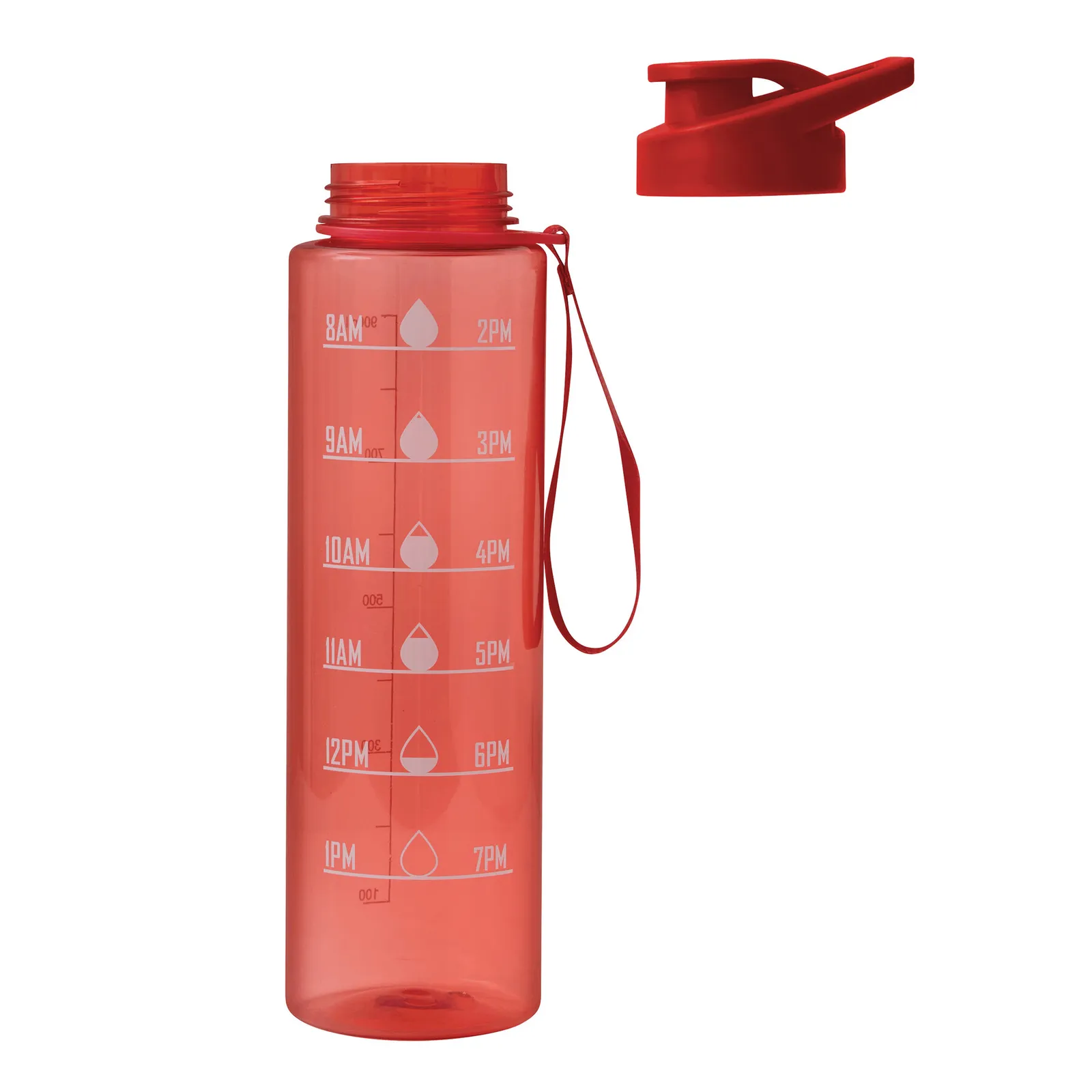 AQUA LEVEL - Sport-Trinkflasche, rot – Bild 5