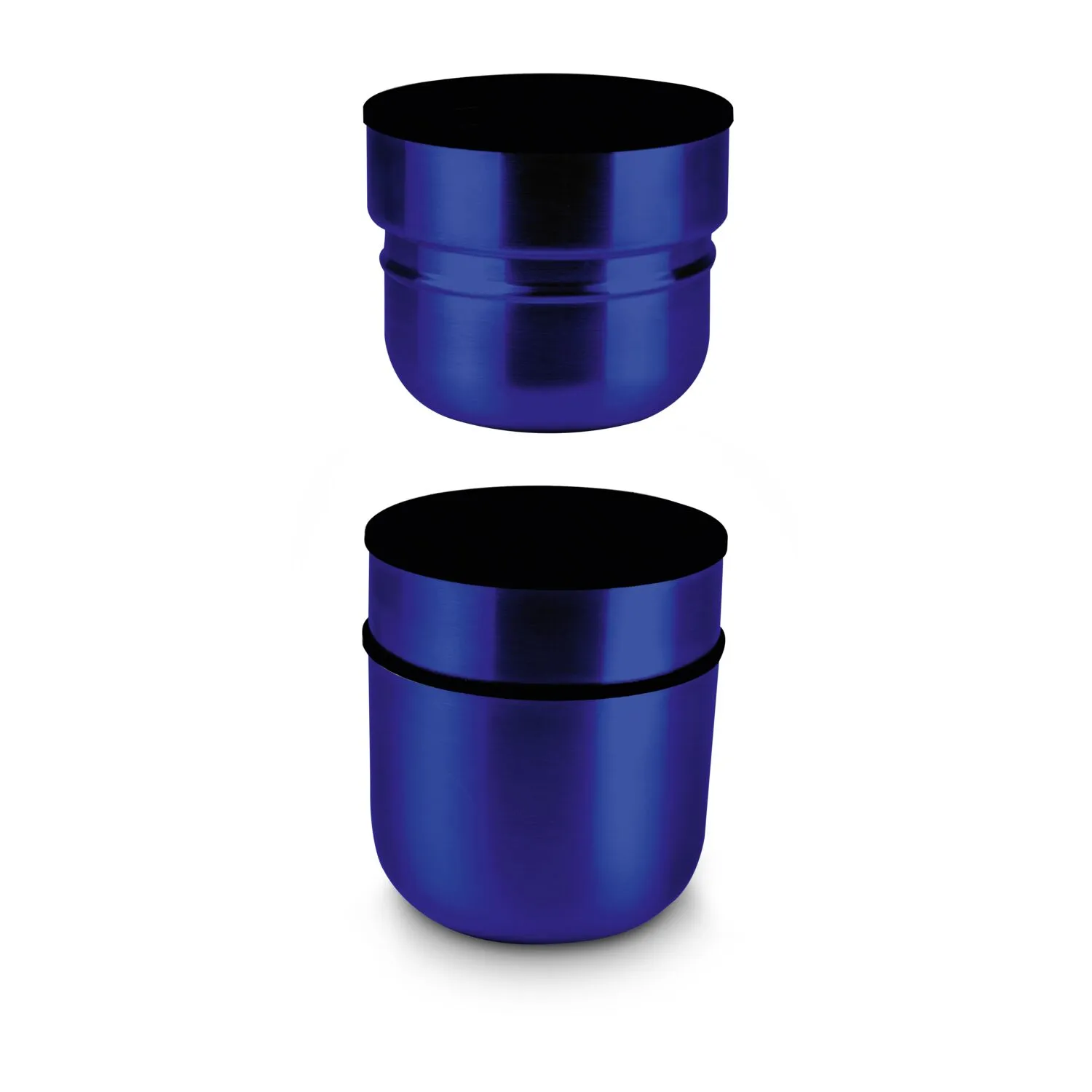 ROMINOX® Isolierkanne // Cup in Cup - mit 2 Deckeln - Blau, blau – Bild 3