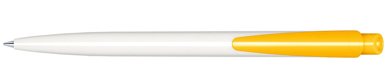 Dart Polished Basic Druckkugelschreiber, Weiß - Gelb 7408 – Bild 3