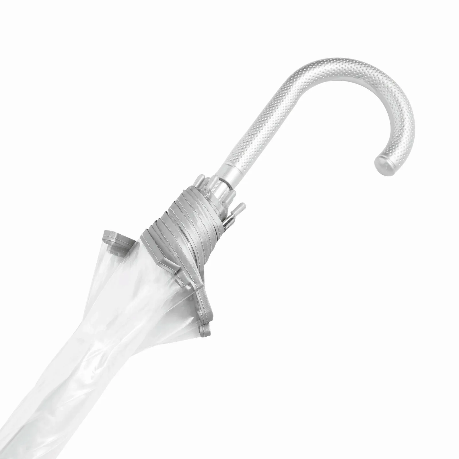 PANORAMIX Umbrella, Transparenter Aluminium-Stockschirm silber, transparent, silber, transparent – Bild 6
