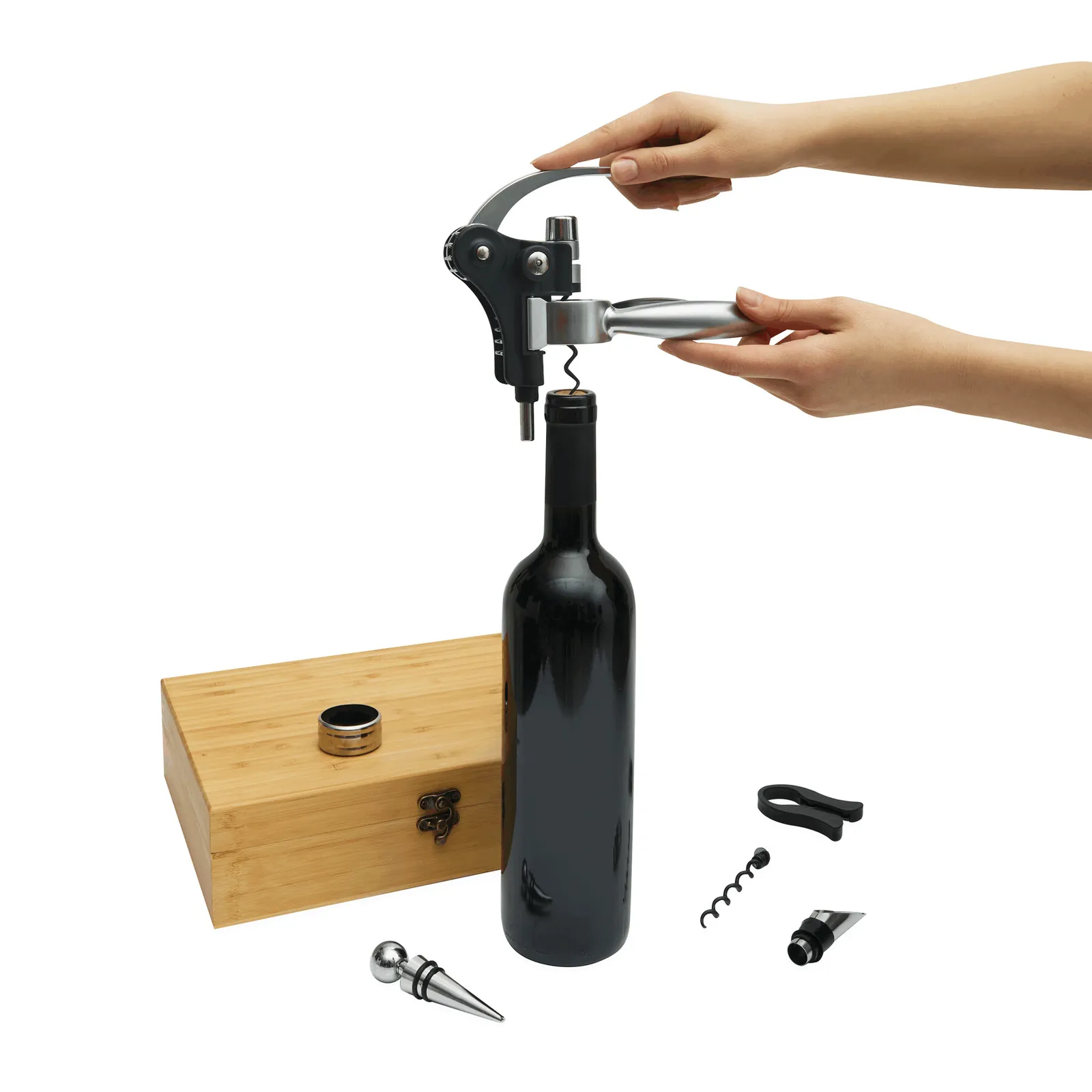 NOBLE WINE - Weinset braun, silber, braun, silber – Bild 5