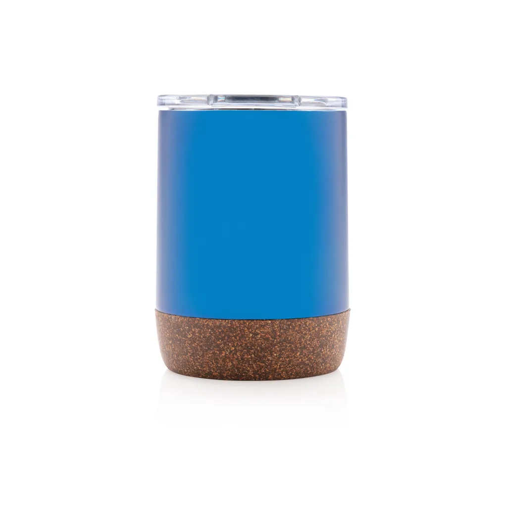 Kleine Vakuum-Kaffeetasse aus RCS rSteel & Kork, blau – Bild 2