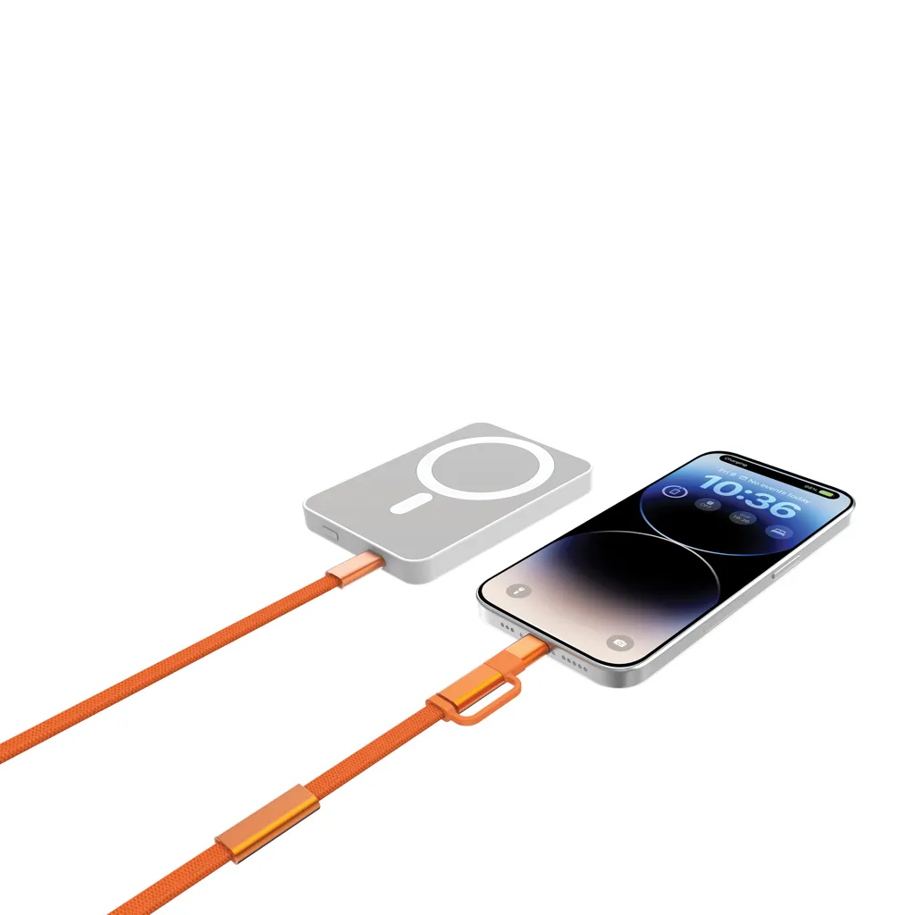 Arc RCS 60W 120cm 2-in-1 Schnellladekabel, orange – Bild 2