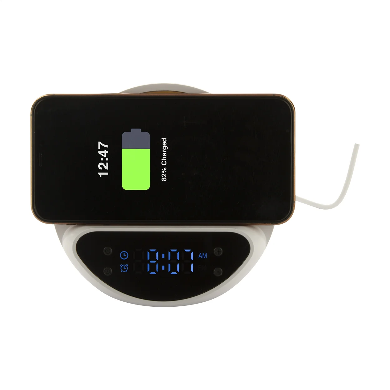 Wecker Rabolarm mit Wireless-Charger, weiß – Bild 8