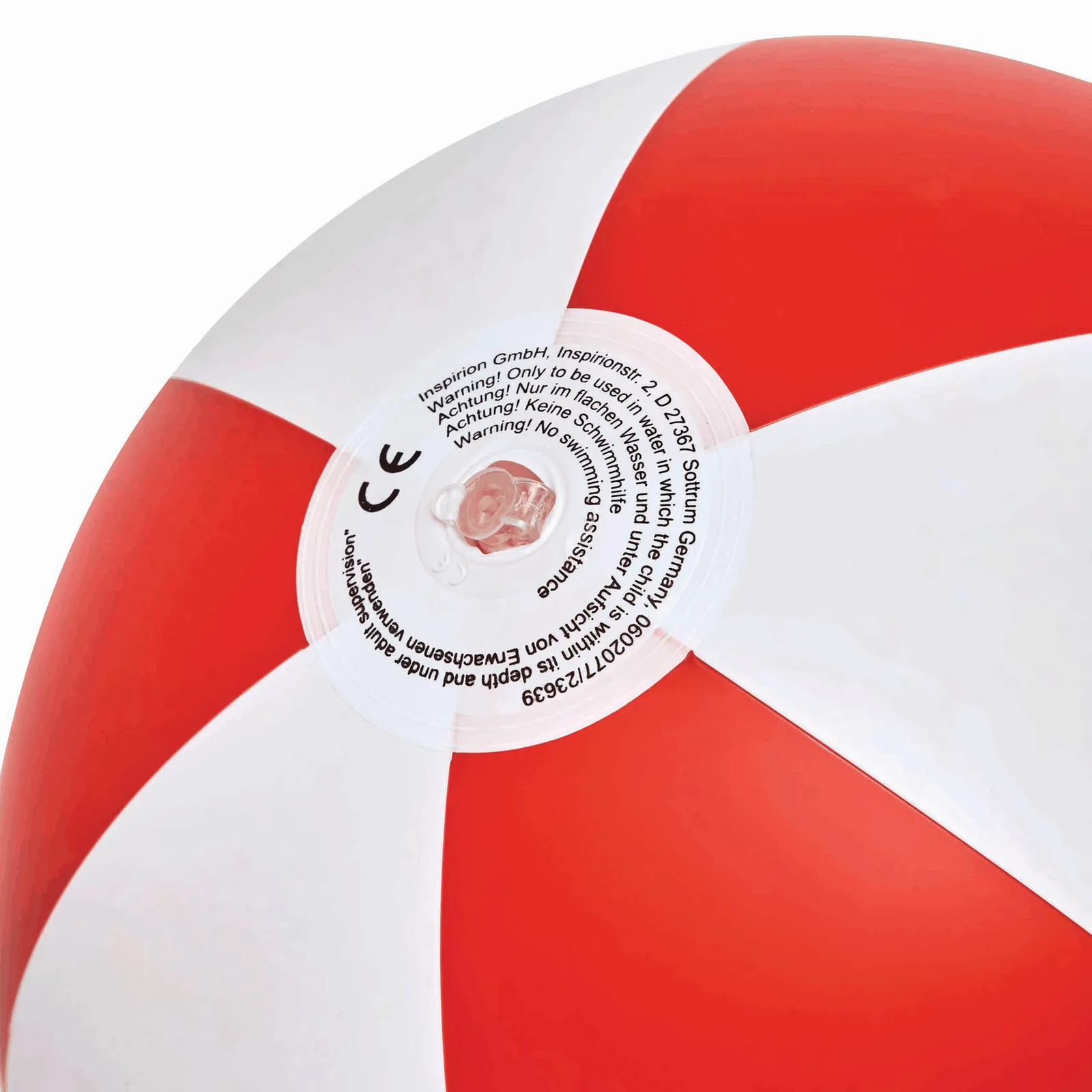 ATLANTIC - Aufblasbarer Strandball, rot, weiß – Bild 4