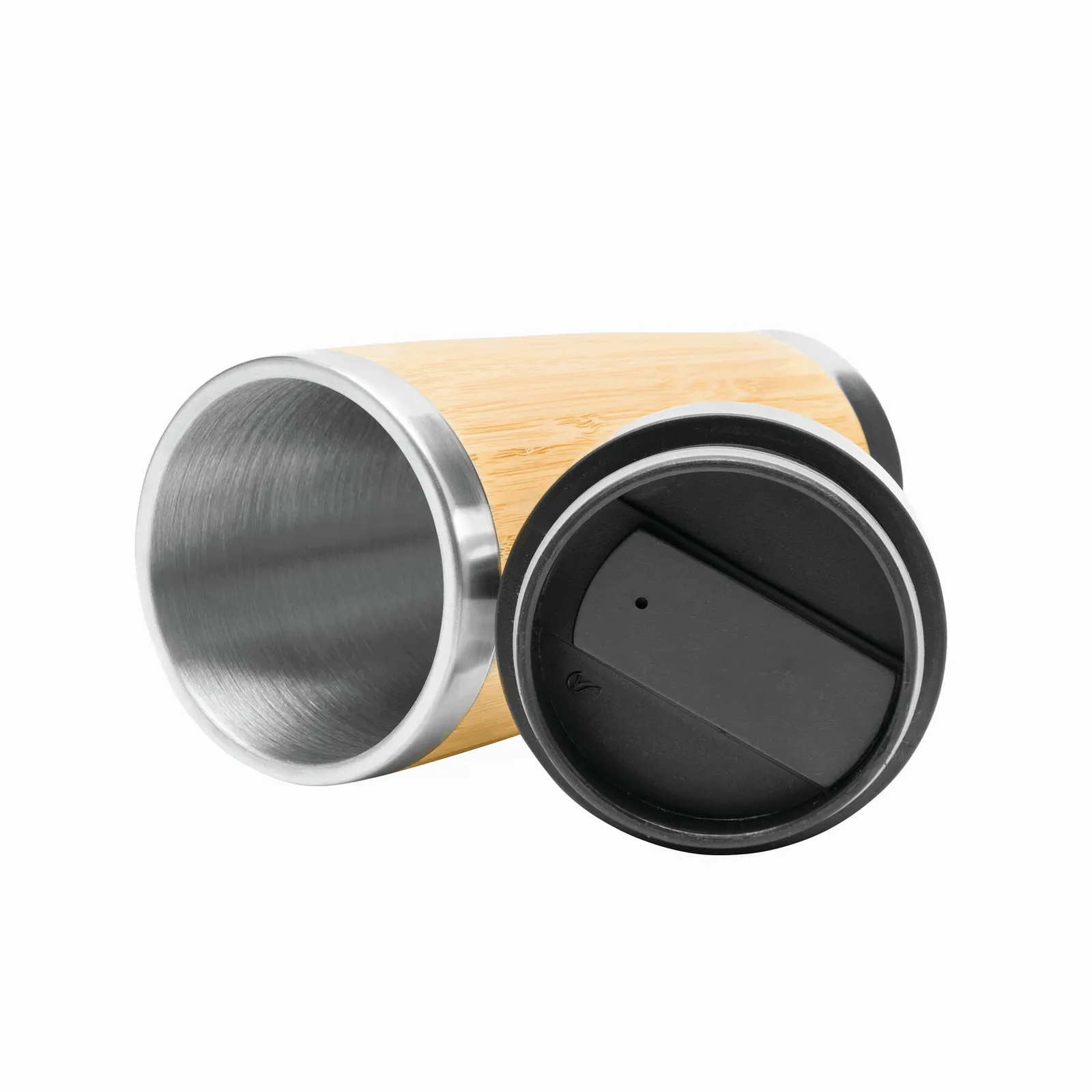 BAMBOO DRINK - Isolierbecher braun, silber, braun, silber – Bild 5