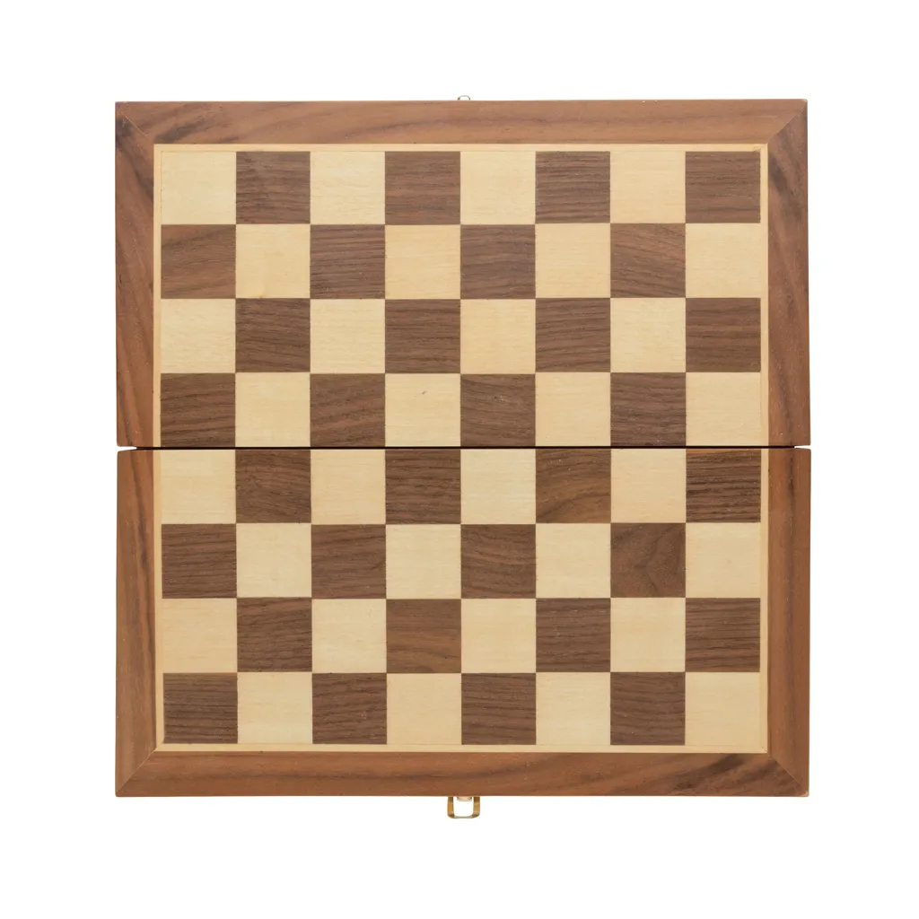 Faltbares Schachspiel aus Holz, braun – Bild 4