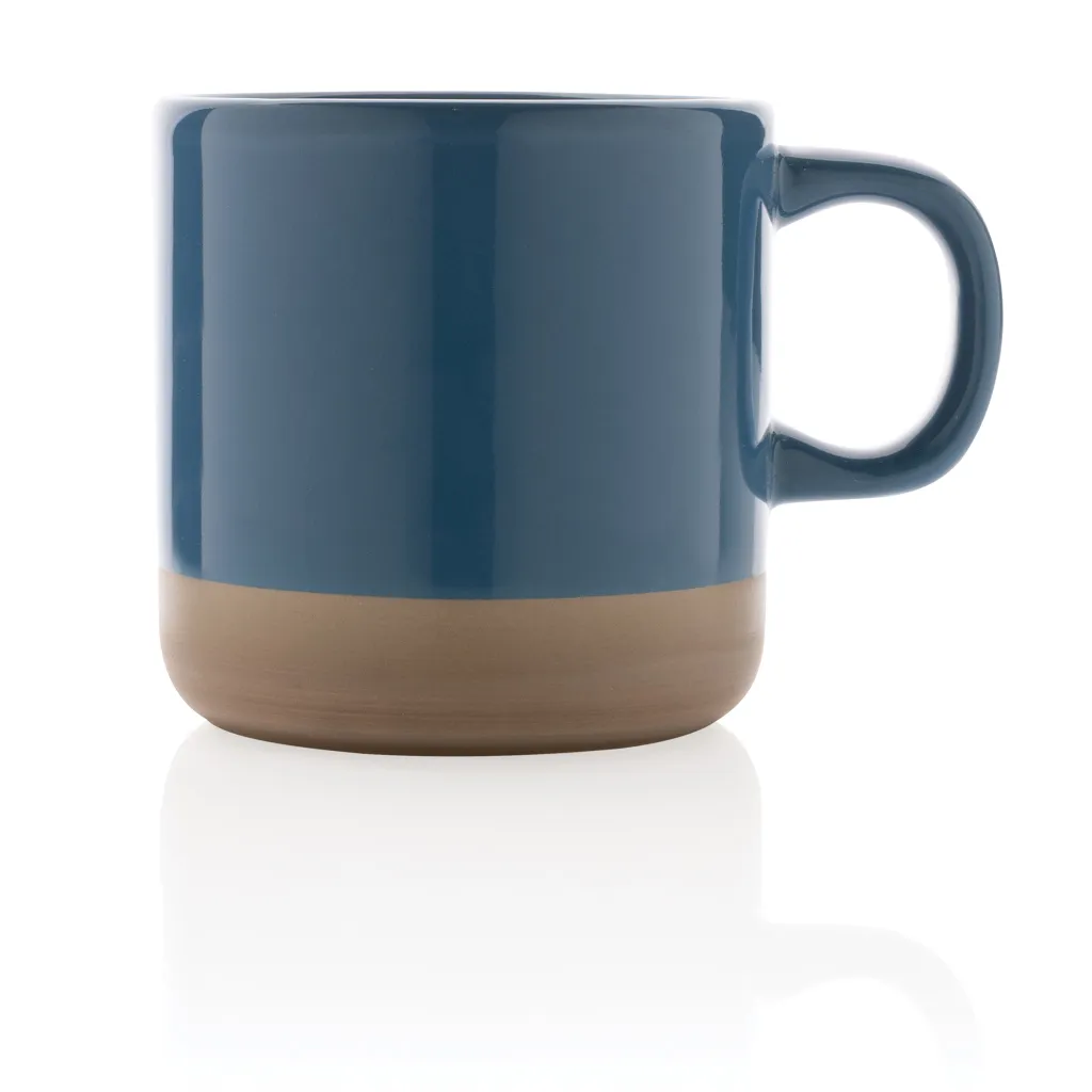 Becher aus glasiertem Keramik, 300ml, blau – Bild 2
