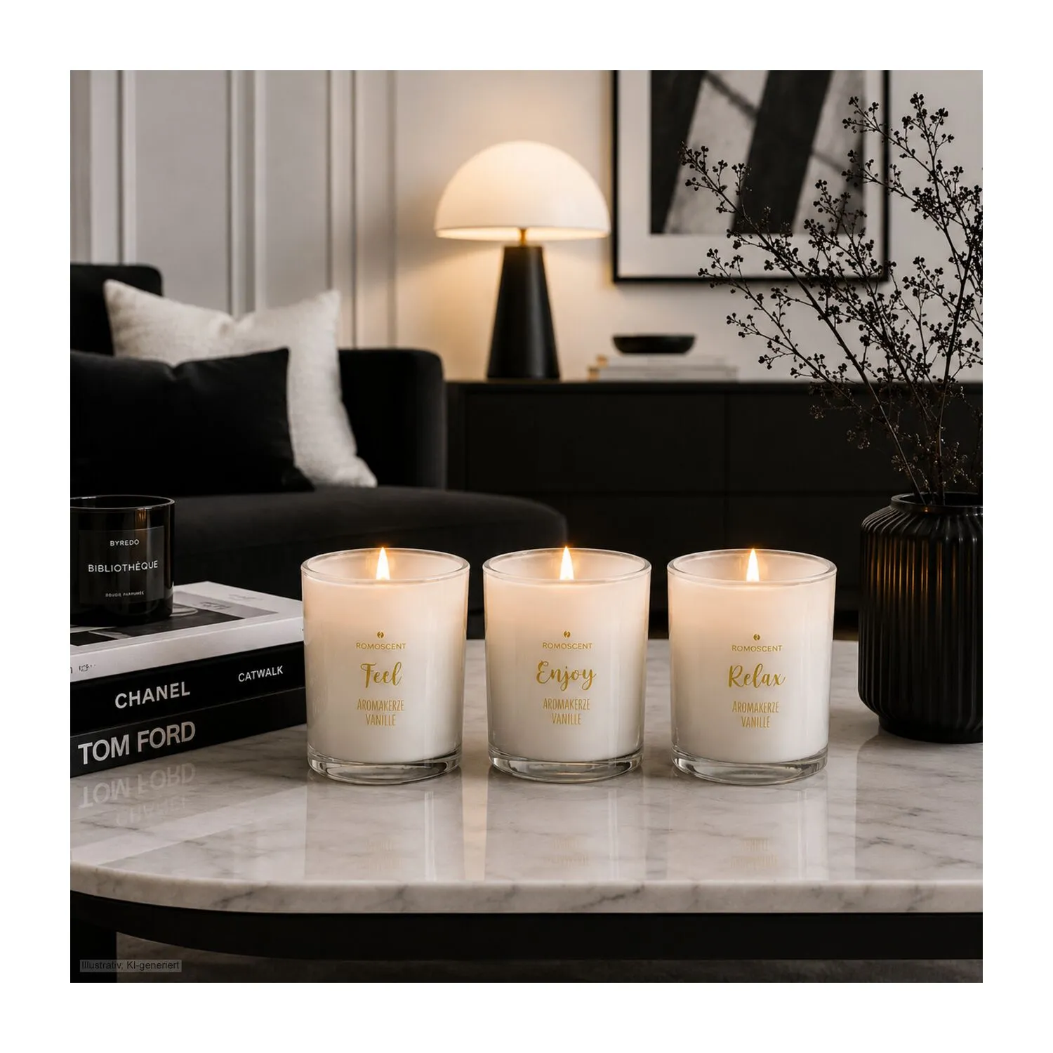 ROMOSCENT® Aromakerzenset Vanille, weiß – Bild 6