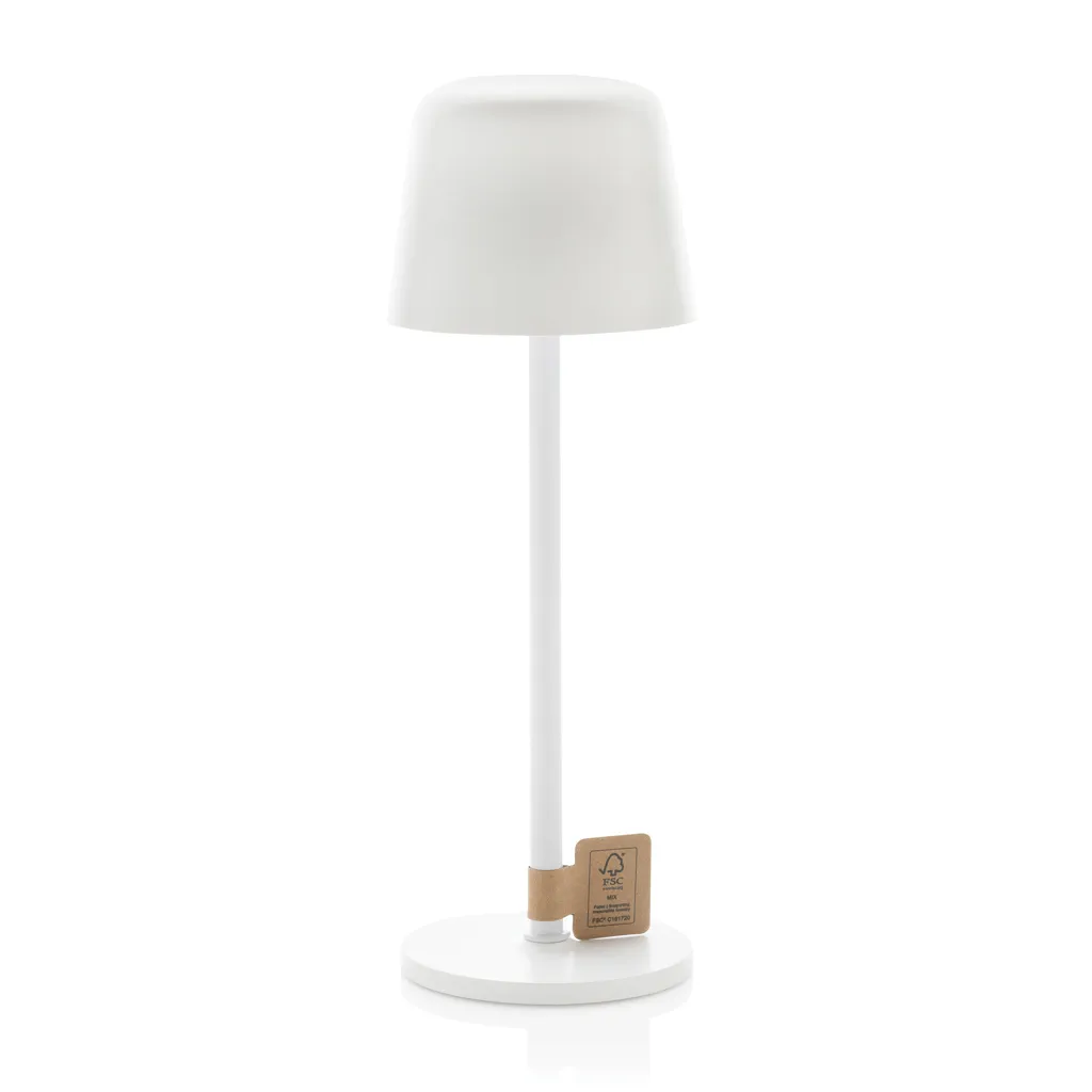 Zenic USB Tischleuchte aus RCS recyceltem Kunststoff, weiß – Bild 2