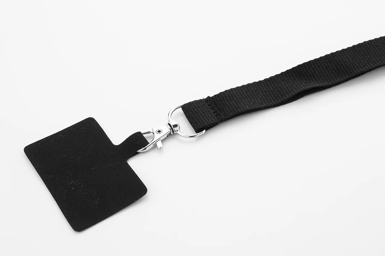 RPET-Handyhalter-Lanyard Revent Call, schwarz – Bild 3