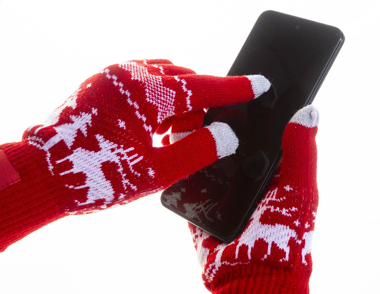 Weihnachtliche Touchscreen-Handschuhe Skandihand, rot – Bild 3