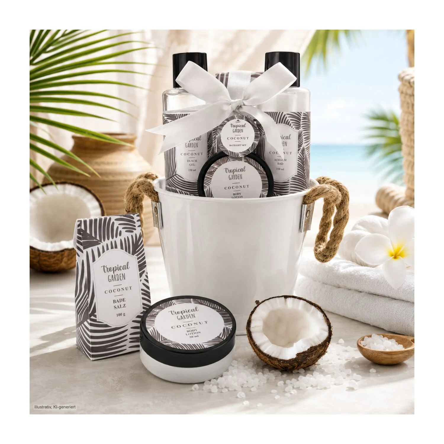 Wellness-Geschenkset: Tropical Garden, weiß – Bild 4