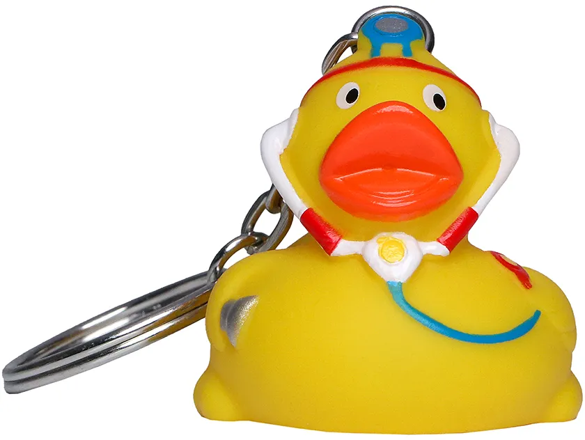 Schlüsselanhänger Ente Doktor, gelb – Bild 2