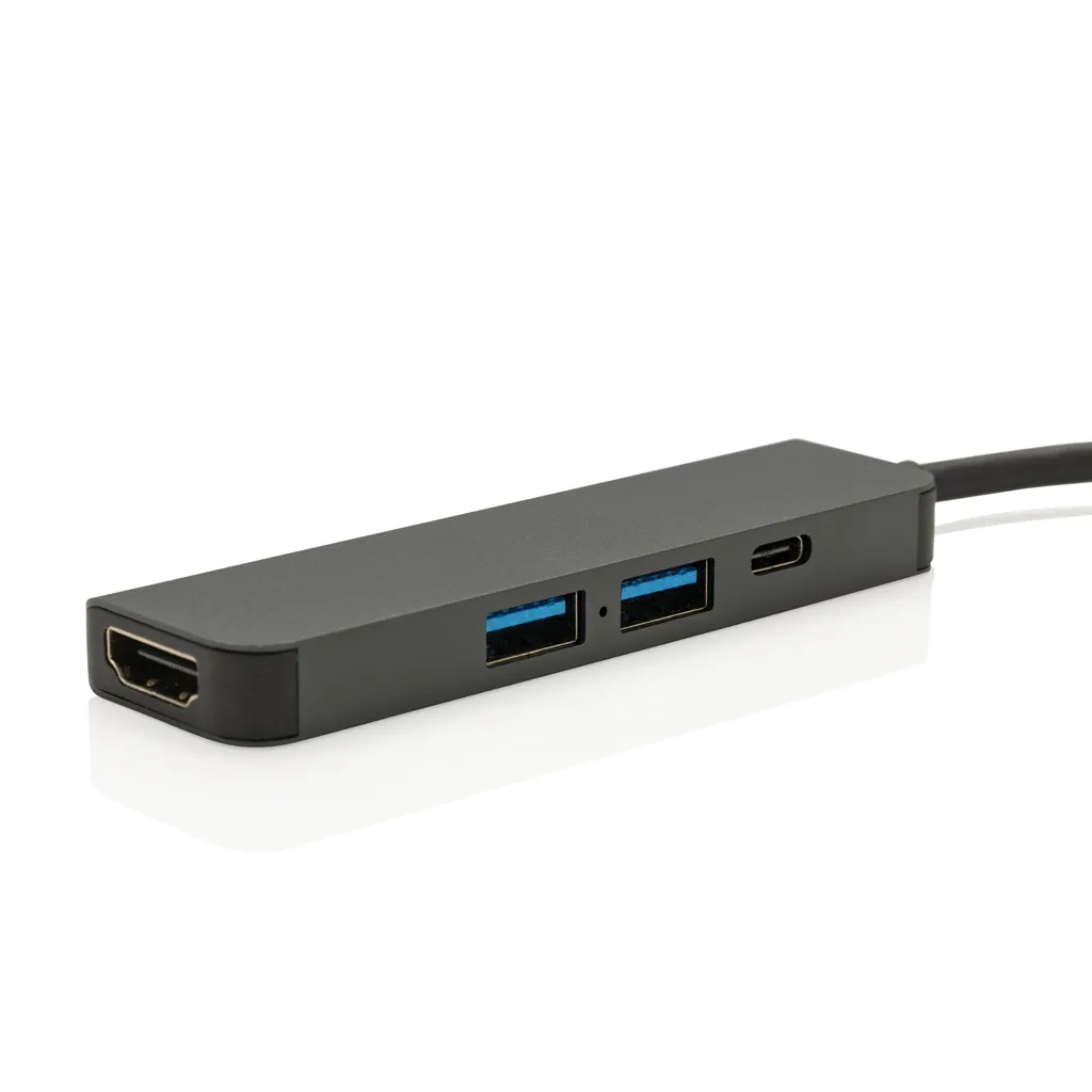 Terra Hub aus RCS recyceltem Aluminium mit HDMI-Input, grau – Bild 3