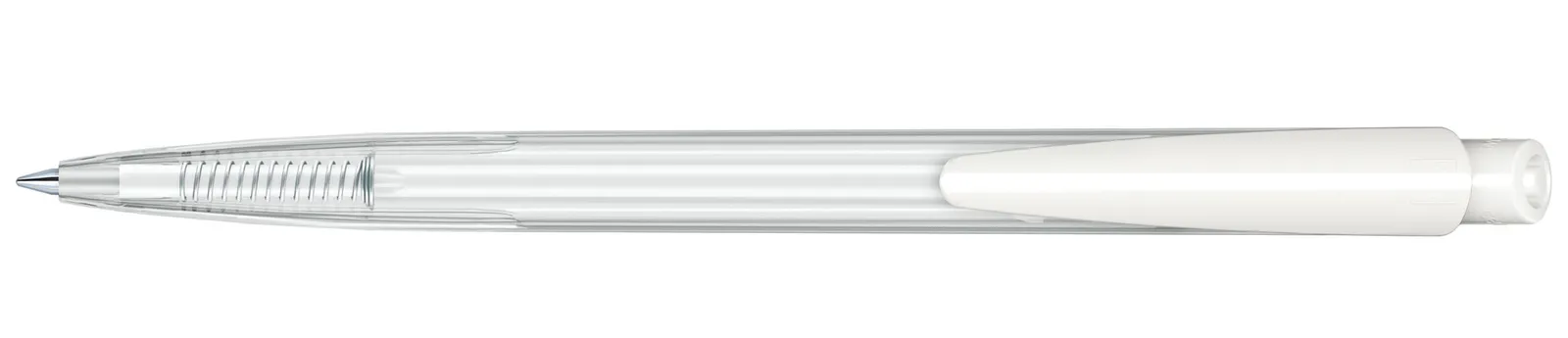 Dart Clear Druckkugelschreiber, Weiß - Clear – Bild 3