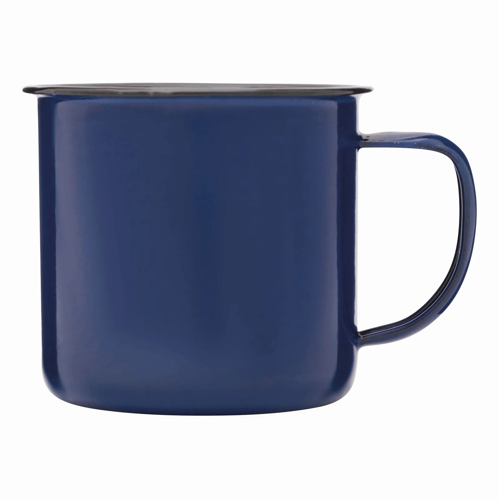 RETRO CUP - Emaille Becher, blau, weiß – Bild 2