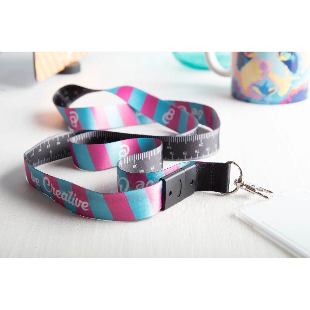 Lanyard Subyard E mit Sublimationsdruck, weiß – Bild 3