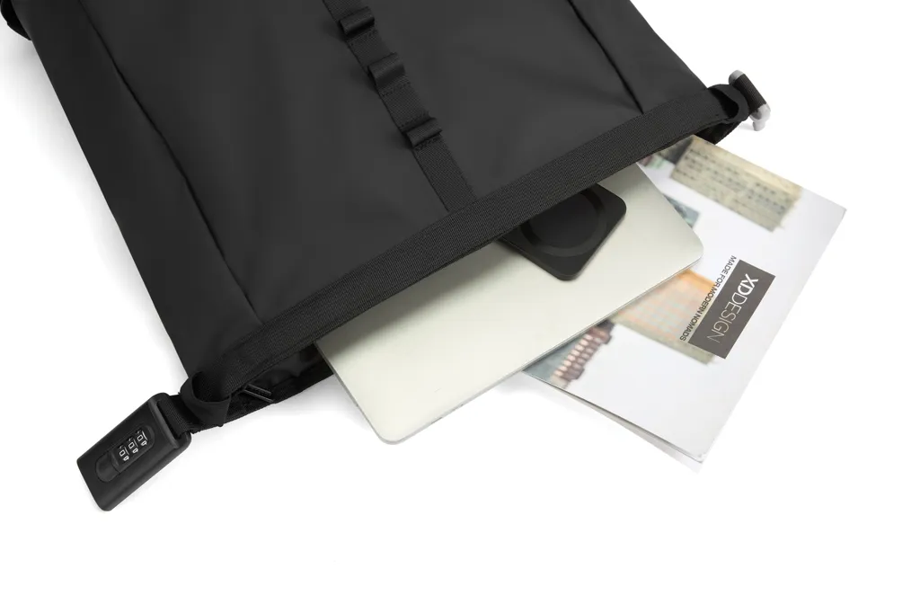 Urban wasserabweisender Anti-Diebstahl Rucksack, schwarz – Bild 22