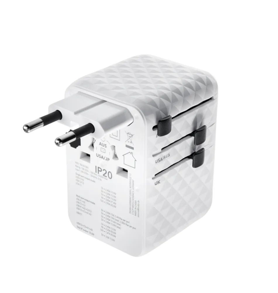 Reiseadapter WORLDWIDE PULL 35, weiß – Bild 5