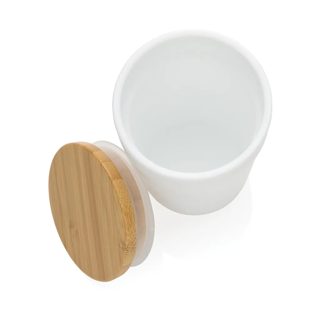 GRS rPP-Becher mit Bambusdeckel, weiß – Bild 3