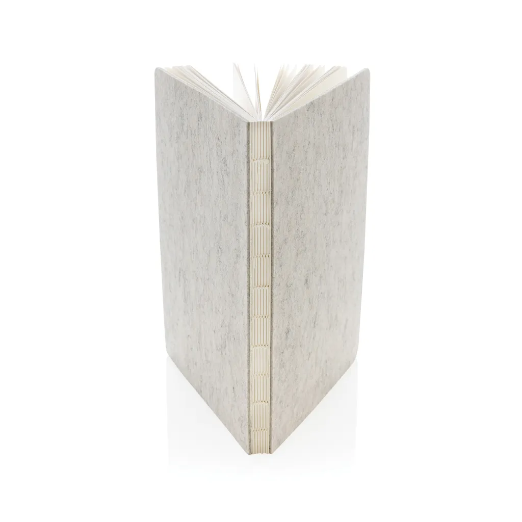Phrase GRS-zertifiziertes A5-Notizbuch aus recyceltem Filz, grau – Bild 5