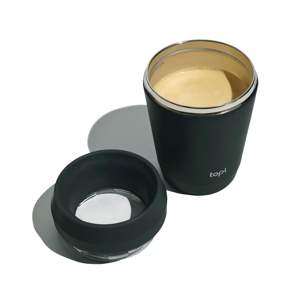 Topl-Trinkbecher aus rec. Stahl mit 360-Grad-Deckel 236ml, grau – Bild 2