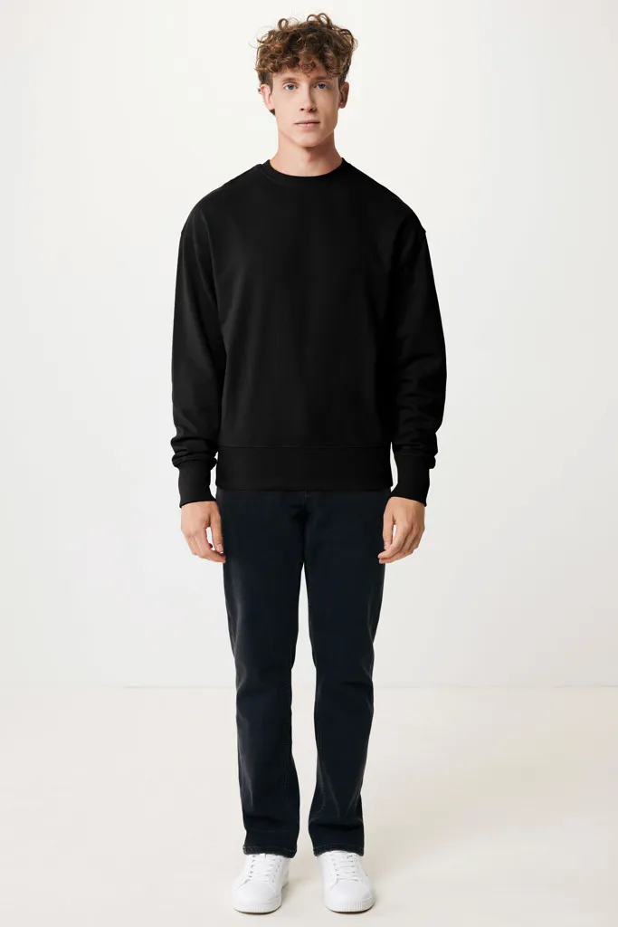 IQONIQ Kruger Relax-Rundhals-Sweater aus recycelt. Baumwolle, schwarz – Bild 6