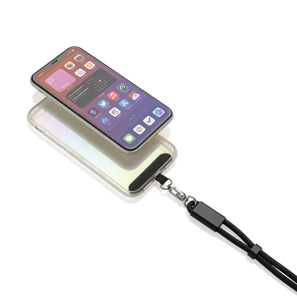 LoopAmp 60W Handgelenksband für Smartphones aus RCS rPET, schwarz – Bild 4
