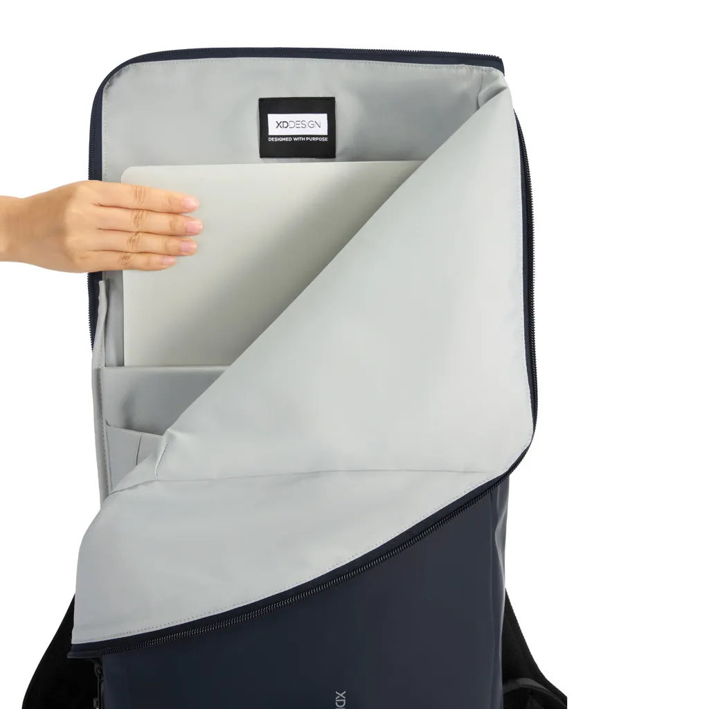 Urban wasserabweisender Flap-Top Rucksack, navy blau – Bild 8