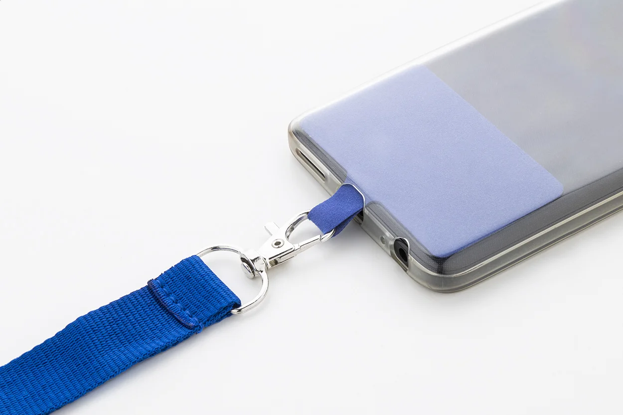 RPET-Handyhalter-Lanyard Revent Call, blau – Bild 4