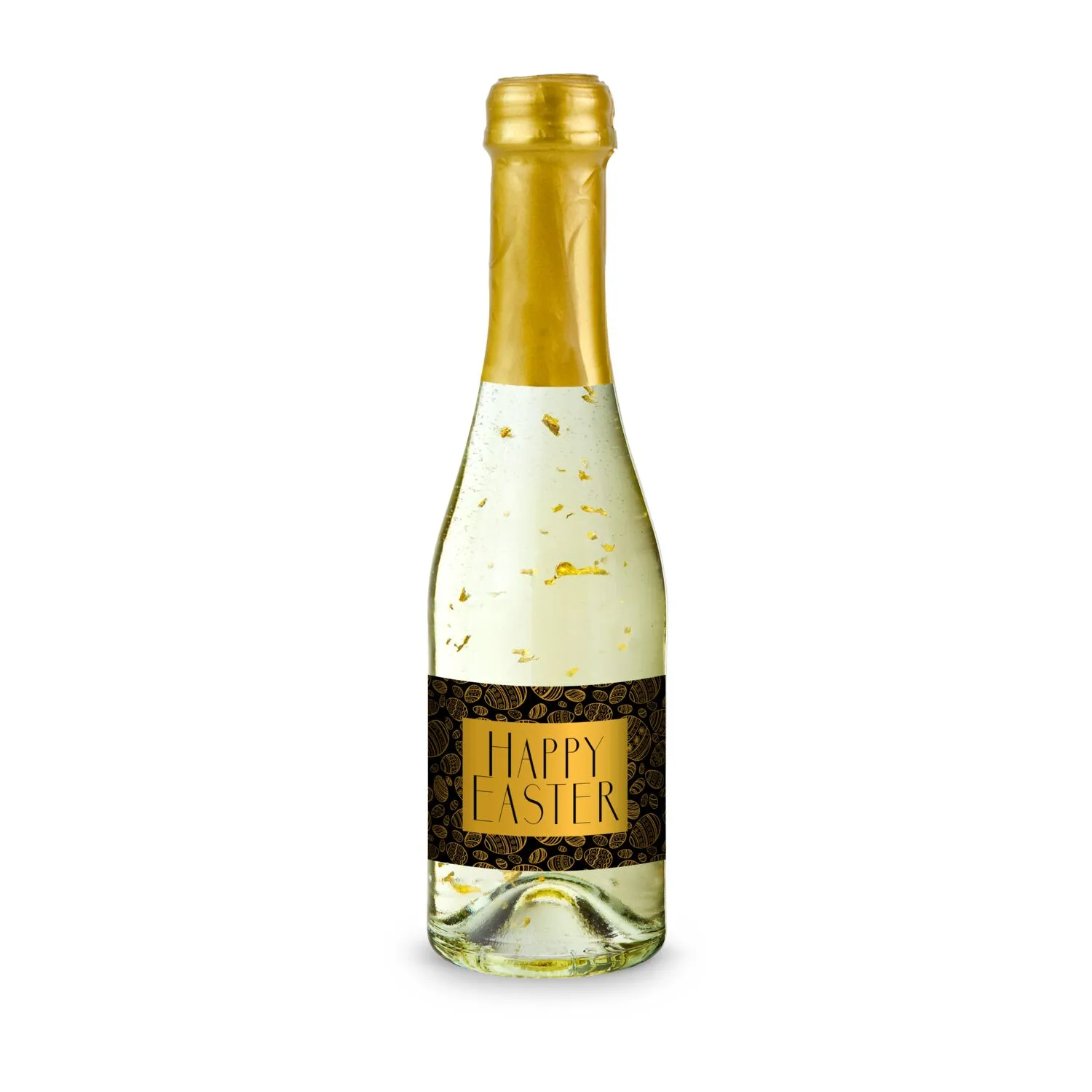 Geschenkartikel / Präsentartikel: Hasengold - 6 x Goldflockentraum Piccolo 0,2 l - Flasche klar, Kapsel gold, gold – Bild 3