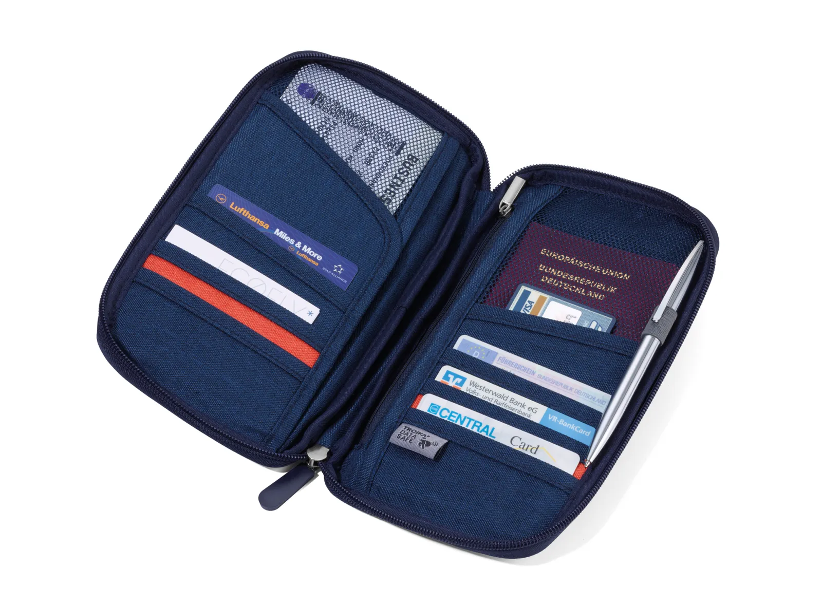 Etui SAFE FLIGHT dunkelblau/orange, dunkelblau/orange – Bild 3